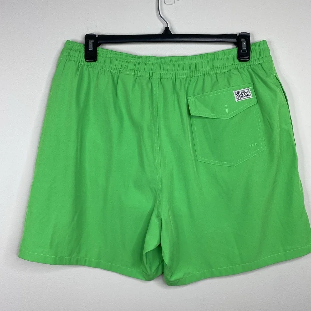 Polo Ralph Lauren Men's XL Neon Green Swim Trunks Shorts Mesh Lined‎